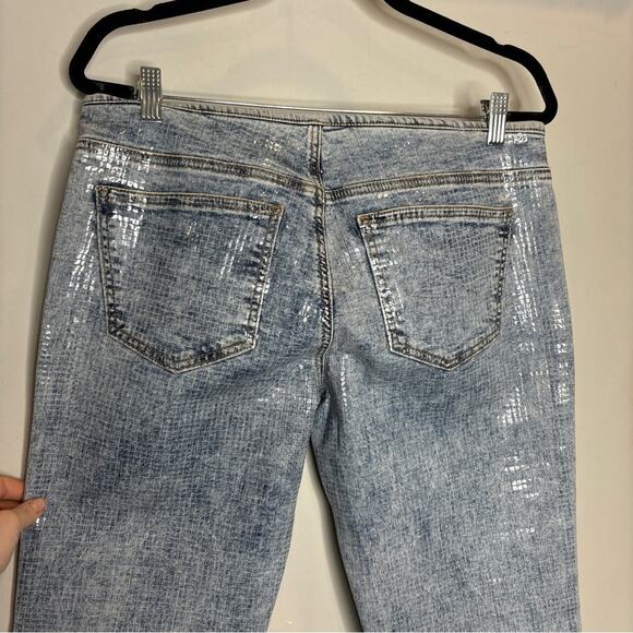 Diesel D-Shark Slim Flare Sequin Coated Jean Low Rise - Picture 13 of 16
